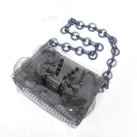 2019年 Mame Kurogouchi マメ Vinyl Chloride Mini Chain Bag PVC バッグ ブラック MM5 AC095