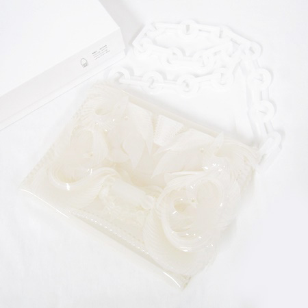 2019年 Mame Kurogouchi マメ Vinyl Chloride Long Chain Bag PVC バッグ ホワイト MM3 AC094
