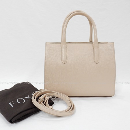 FOXEY フォクシー レザー 2way ショルダー ハンド バッグ ベージュ 38691