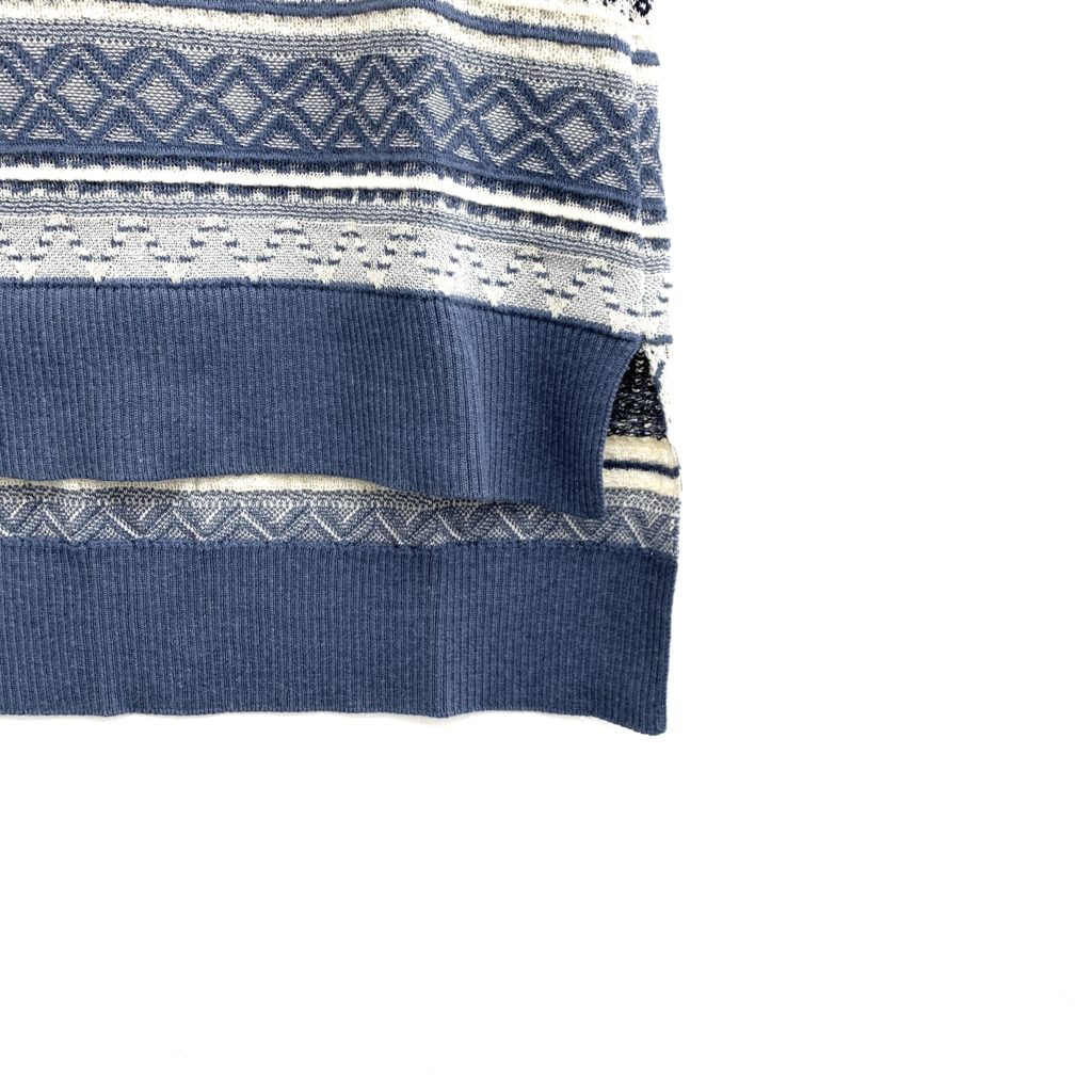お買取したマメクロゴウチのMulti-Colour Jacquard Knit Vest裾の写真