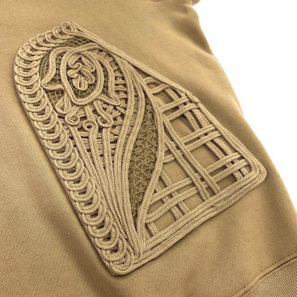お買取したマメクロゴウチのCoeding Embroidered Oversized Sweatshirtコード刺繍アップの写真
