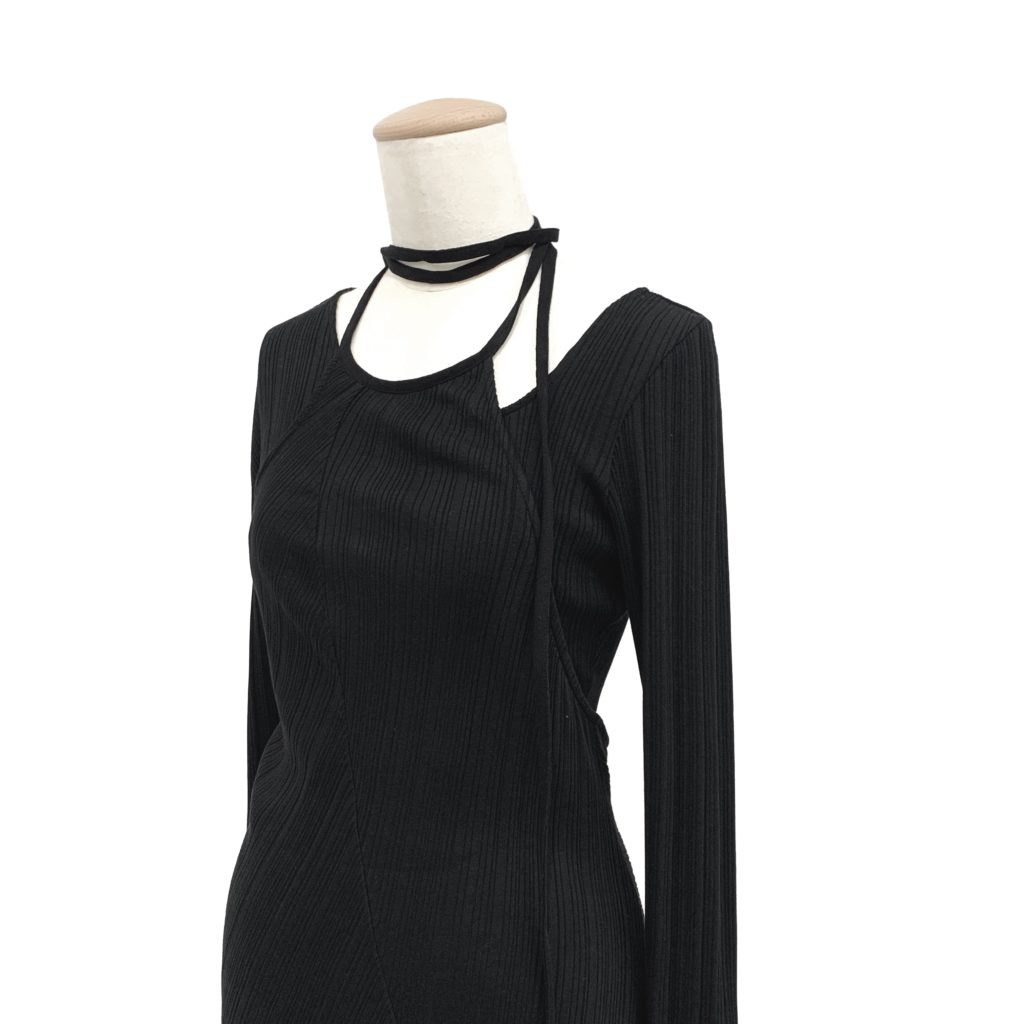 お買取したマメクロゴウチのRibbed Jersey Multi-Way Dressバストアップの写真