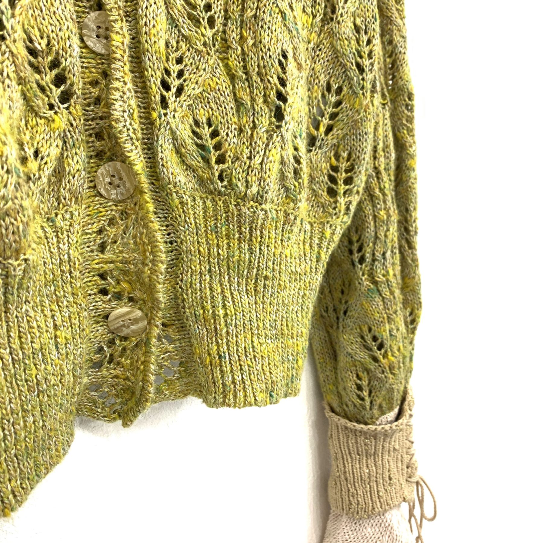 Mame Kurogouchi優しいグリーンカラーのSilk Linen Cardigan  