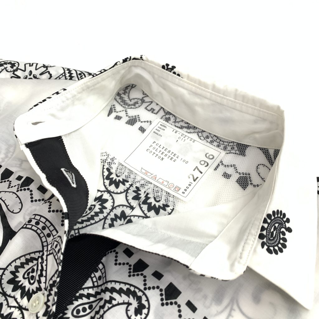 サカイの16SSプリーツドッキングシャツ16-02796サイズは1素材はポリエステル