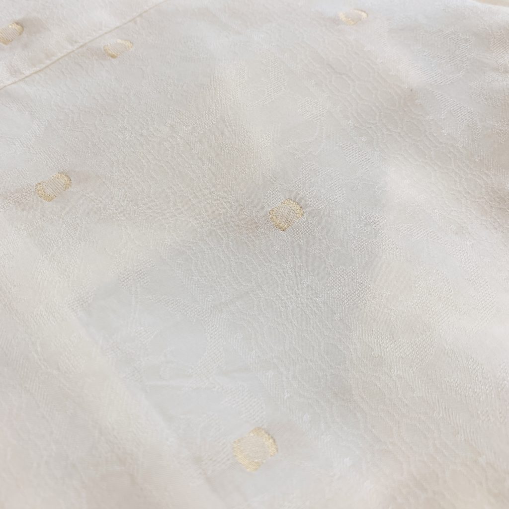 マメクロゴウチJacquard blouse繊細な織り柄