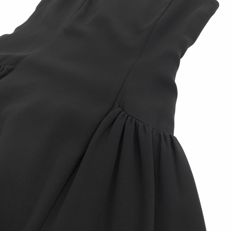 FOXEY NEWYORK フォクシー ドレス マグノリア ギャザー ワンピース ブラック 38 39429-NSOFZ大人可愛い上品な上質な女性シルエットデザイン画像