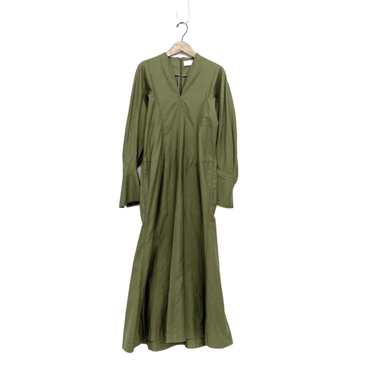 Mame Kurogouchi マメクロゴウチ Military Cotton Deep Neck Dress ミリタリーワンピース MM22PS-DR712